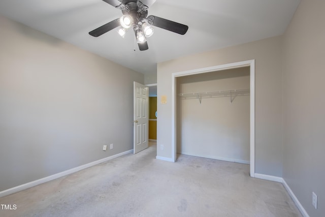 203 Halls Mill Dr, Cary, NC 27519 - unfurnished bedroom with carpet flooring, baseboards, a closet, and a ceiling fan