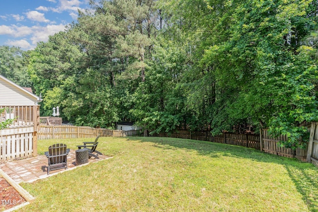 8512 Erinsbrook Dr, Raleigh, NC 27617 - view of yard featuring a patio area
