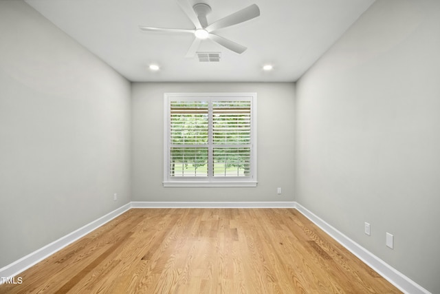 95113 Vance Knls, Chapel Hill, NC 27517 - unfurnished room with light wood-style floors, baseboards, a ceiling fan, and recessed lighting