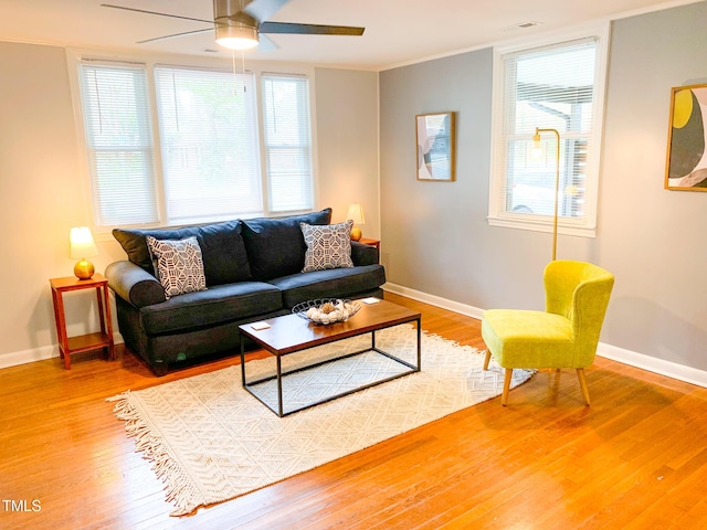 2907 University Dr, Durham, NC 27707 - living room with ceiling fan and wood finished floors