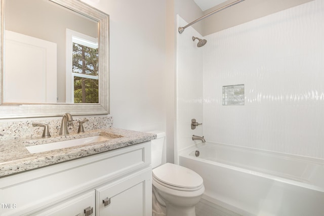 59 Cardinal Dr, Whispering Pines, NC 28327 - bathroom featuring  shower combination, vanity, and toilet