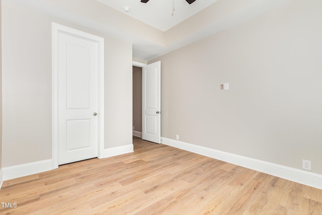 59 Cardinal Dr, Whispering Pines, NC 28327 - unfurnished bedroom featuring light wood-type flooring, baseboards, and a ceiling fan