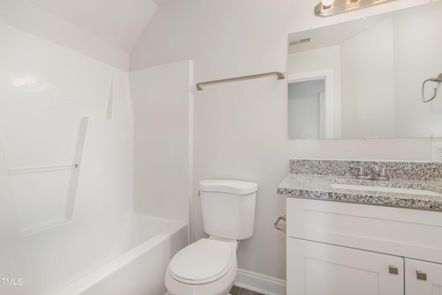 7936 Milltrace, Raleigh, NC 27615 - full bathroom with toilet, vanity, baseboards, and shower / washtub combination