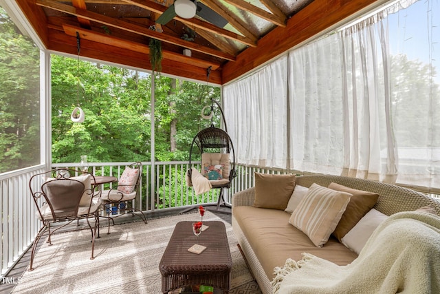 1577 Tice Hurst Ln, Apex, NC 27502 - sunroom / solarium featuring a ceiling fan