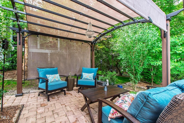 1577 Tice Hurst Ln, Apex, NC 27502 - view of patio with a pergola and an outdoor living space
