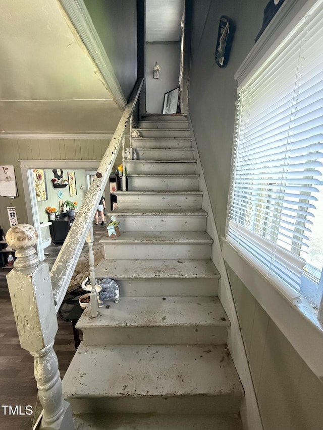 109 N 2nd St, Sanford, NC 27330 - staircase with wood finished floors