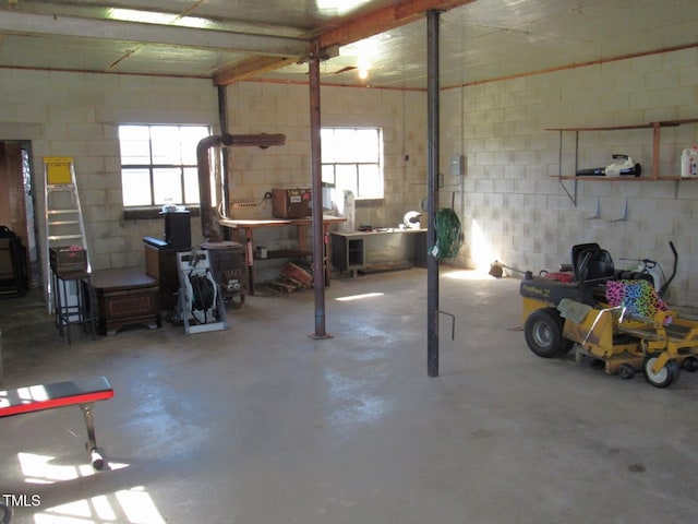 1700 Warrenton Rd, Henderson, NC 27537 - garage with concrete block wall
