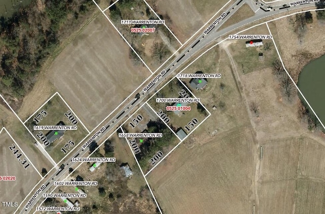 1700 Warrenton Rd, Henderson, NC 27537 - aerial view of property's location with property boundaries highlighted