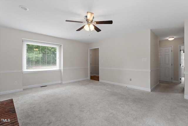 1228 Shakentown St, Knightdale, NC 27545 - spare room with ceiling fan, carpet, and baseboards
