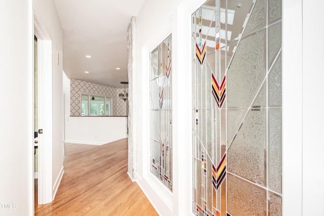 112 Lancaster Dr, Chapel Hill, NC 27517 - corridor featuring wood finished floors, baseboards, and recessed lighting