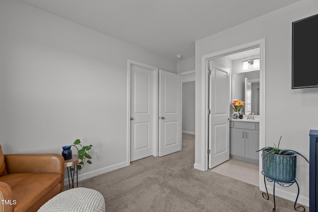 604 Craftsman Ridge Trl, Knightdale, NC 27545 - living area featuring light carpet and baseboards