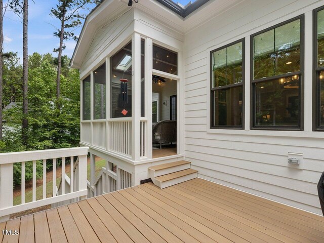 67 Spring Hollow Ct, Pittsboro, NC 27312 - deck with a sunroom