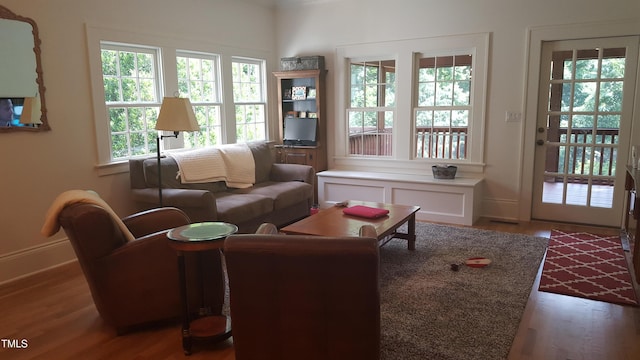2236 The Cir, Raleigh, NC 27608 - living area with wood finished floors and baseboards