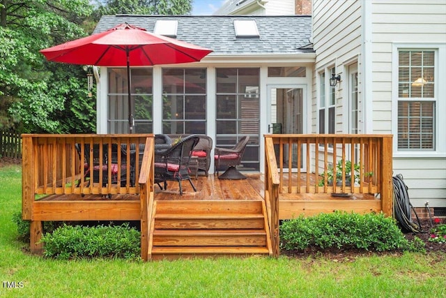 103 Rose Sky Ct, Cary, NC 27513 - wooden terrace featuring a sunroom