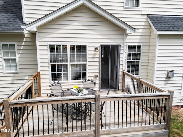 5942 Big Nance Dr, Raleigh, NC 27616 - wooden terrace featuring outdoor dining area