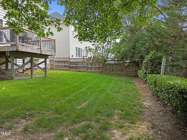 5942 Big Nance Dr, Raleigh, NC 27616 - view of yard featuring a wooden deck
