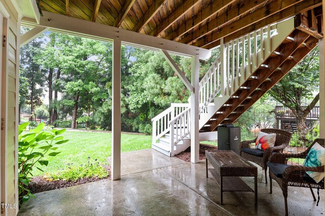 13121 Sargas St, Raleigh, NC 27614 - view of patio with stairway
