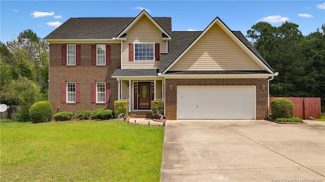 106 Linden Rd, Cameron, NC 28326 - view of front of house featuring concrete driveway, an attached garage, brick siding, and roof with shingles