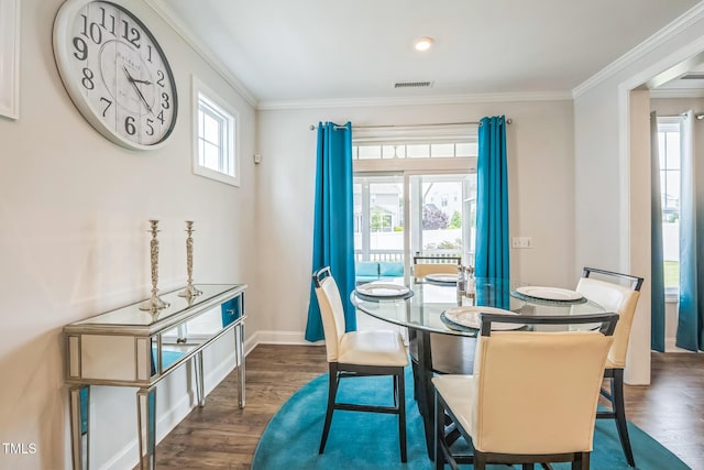40 Two Creeks Loop, Chapel Hill, NC 27517 - dining space with wood finished floors and ornamental molding