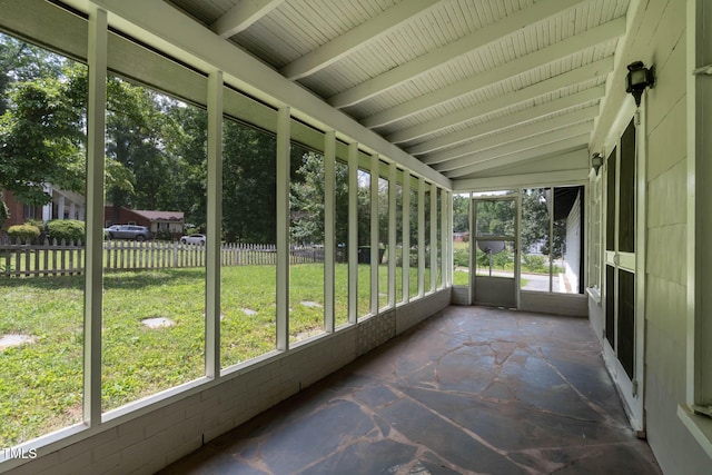 519 W Raleigh St, Siler City, NC 27344 - unfurnished sunroom with lofted ceiling