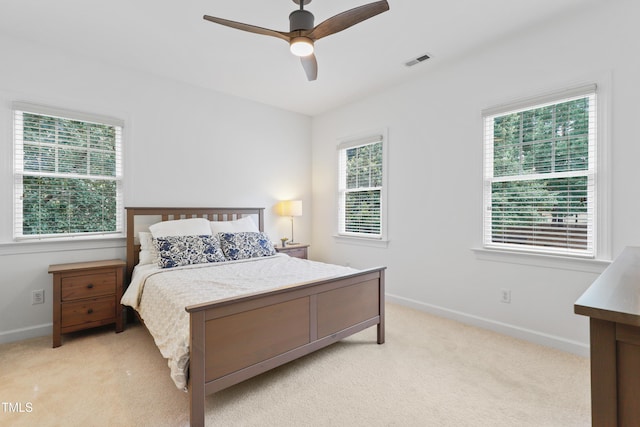 118 Killingsworth Dr, Cary, NC 27518 - bedroom featuring light carpet, baseboards, and ceiling fan