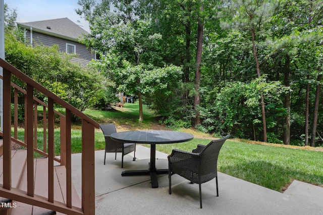 118 Killingsworth Dr, Cary, NC 27518 - view of patio / terrace with stairs and outdoor dining space
