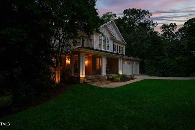 118 Killingsworth Dr, Cary, NC 27518 - view of front of property with covered porch, a lawn, and concrete driveway