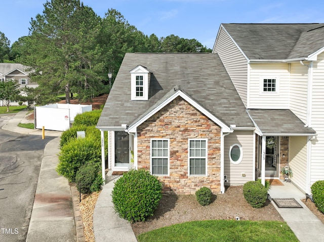 1375 Quail Cir, Creedmoor, NC 27522 - view of front of home featuring stone siding and a shingled roof