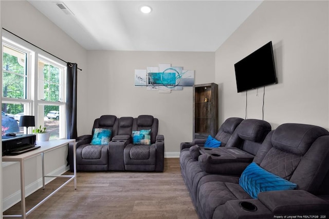 405 Shelton Beard Rd, Stedman, NC 28391 - living room with wood finished floors, baseboards, and recessed lighting