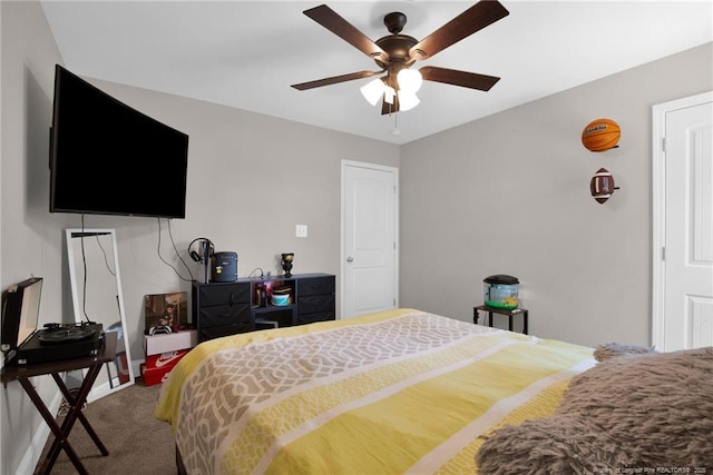 405 Shelton Beard Rd, Stedman, NC 28391 - carpeted bedroom with a ceiling fan