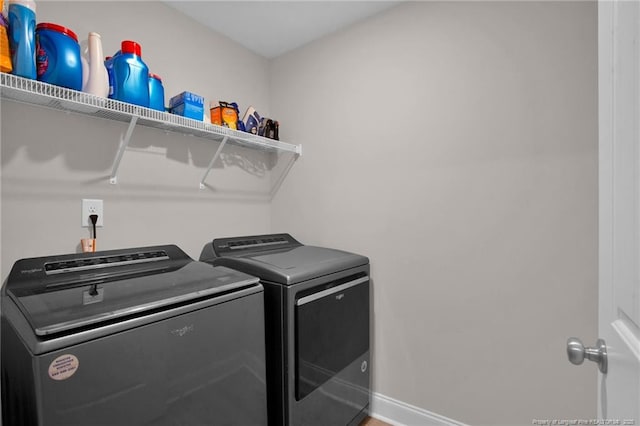 405 Shelton Beard Rd, Stedman, NC 28391 - washroom featuring washer and dryer and baseboards