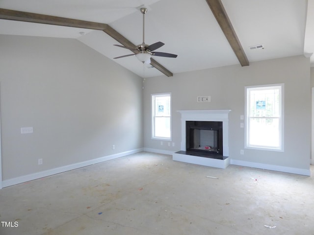 788 Shade Tree Rd, Benson, NC 27504 - unfurnished living room featuring ceiling fan, a fireplace with raised hearth, and baseboards
