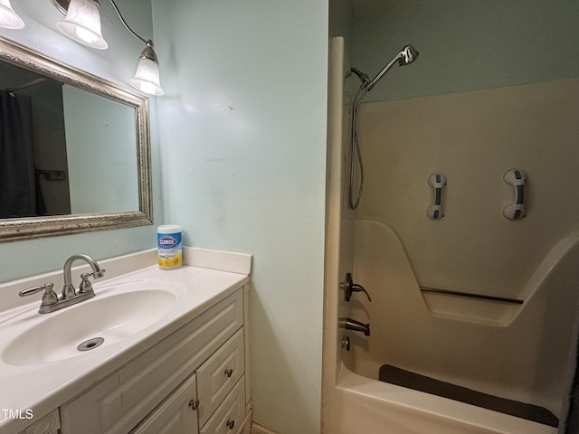 8405 Falcon Crest Cir, Angier, NC 27501 - bathroom with vanity and shower / tub combo