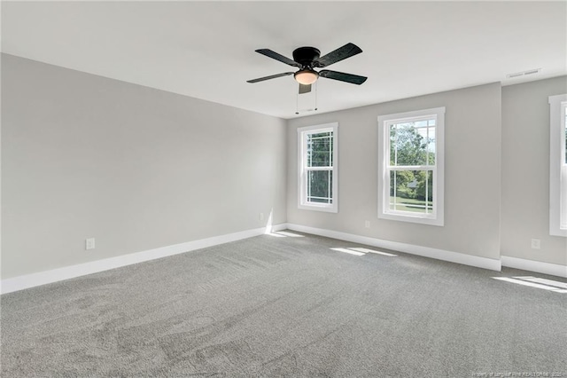 4037 Fulford Mcmillan Rd, Raeford, NC 28376 - spare room with baseboards, carpet flooring, and a ceiling fan