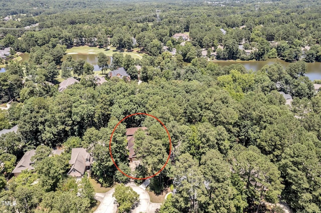 81106 Alexander, Chapel Hill, NC 27517 - aerial perspective of suburban area with a nearby body of water and a heavily wooded area