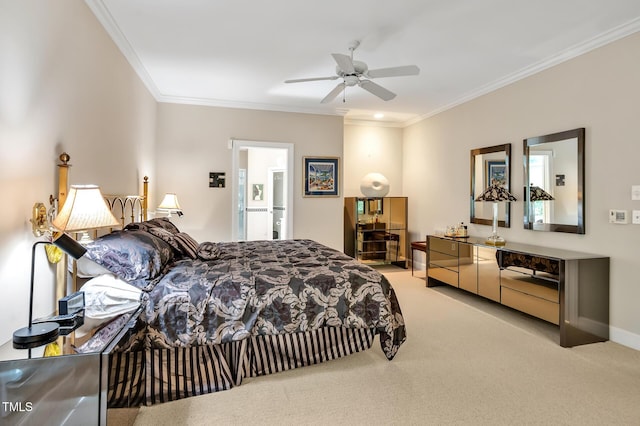81106 Alexander, Chapel Hill, NC 27517 - bedroom with crown molding, carpet floors, and a ceiling fan