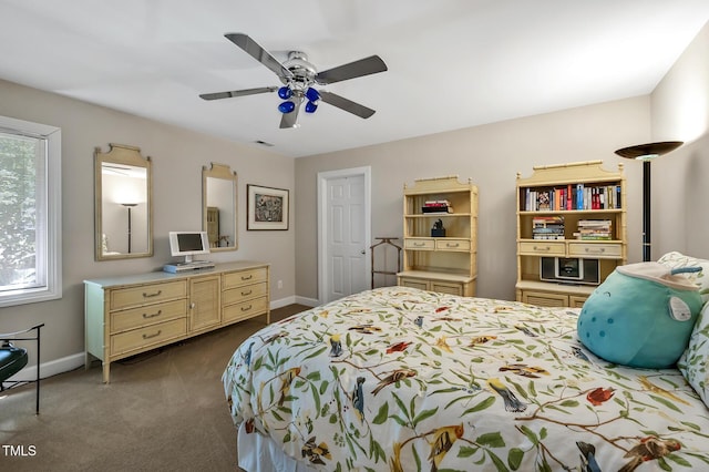 81106 Alexander, Chapel Hill, NC 27517 - bedroom with dark carpet and ceiling fan