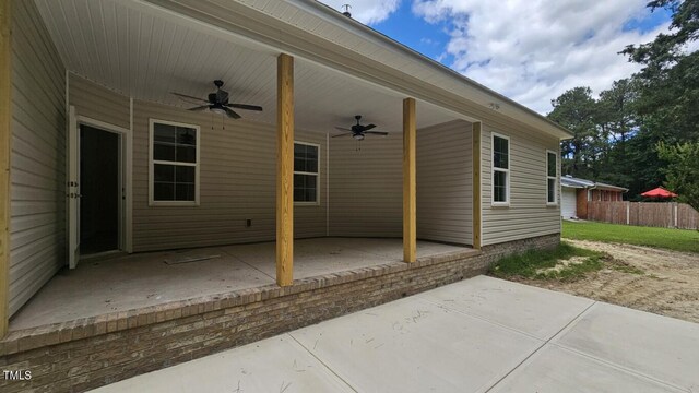 109 Drew St, Louisburg, NC 27549 - view of patio with a ceiling fan