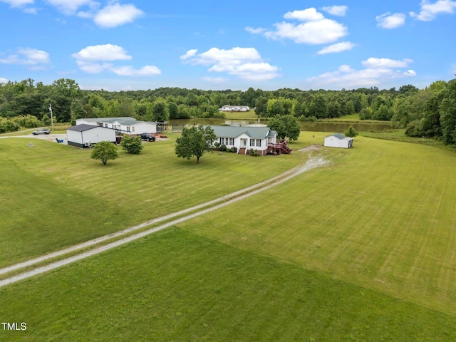 1993 Lucy Garrett Rd, Roxboro, NC 27574 - aerial view of property and surrounding area featuring a forest