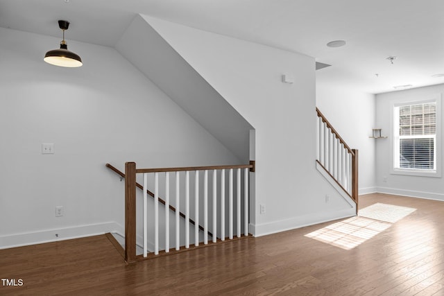 531 N Person St Unit 205, Raleigh, NC 27604 - stairs with wood finished floors and baseboards