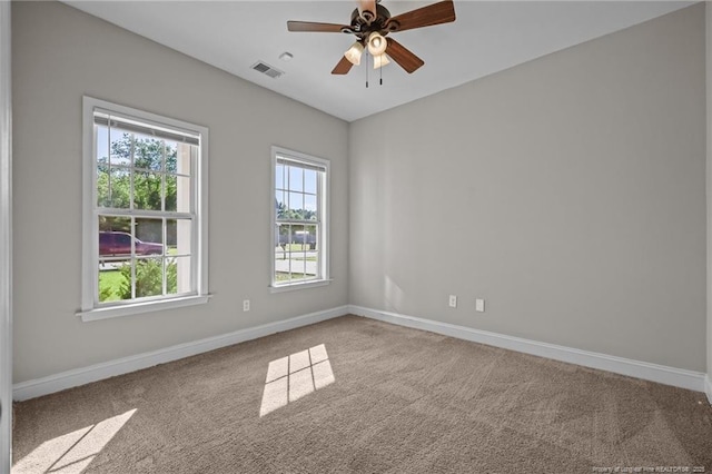 254 Blackhawk Ln, Raeford, NC 28376 - carpeted spare room with baseboards and a ceiling fan