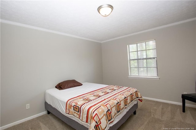 6874 Fern Creek Pl, Fayetteville, NC 28314 - bedroom with carpet floors, ornamental molding, and baseboards