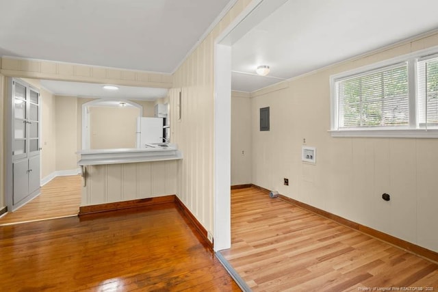 1007 Jenkins St, Lumberton, NC 28358 - empty room with crown molding, light wood finished floors, and electric panel