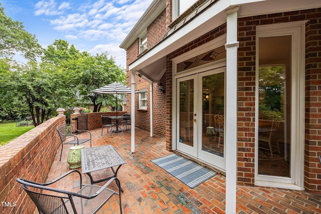 441 Fieldstone Dr, Burlington, NC 27215 - view of patio / terrace featuring french doors and outdoor dining space