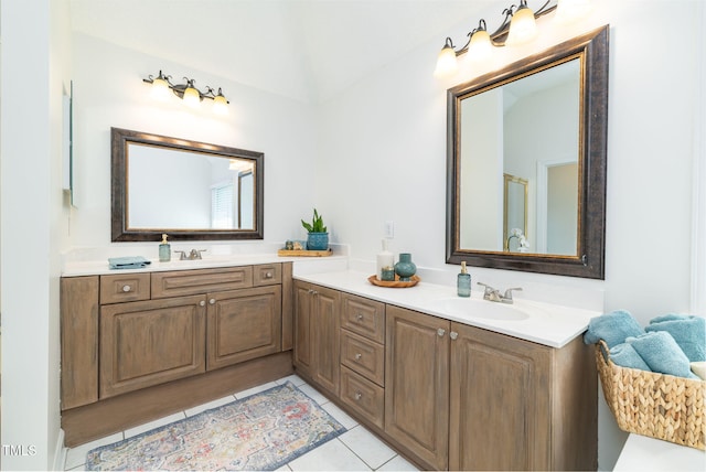 8913 Walking Stick Trl, Raleigh, NC 27615 - bathroom with vanity and tile patterned floors
