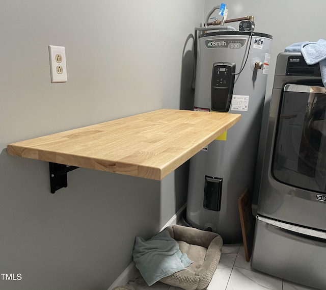 305 Briarcliff Dr, Dunn, NC 28334 - laundry room with electric water heater and washer / dryer