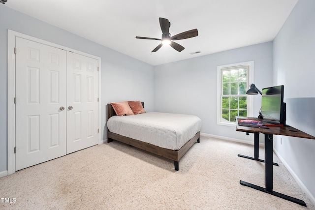 112 Sterling Ridge Way, Cary, NC 27519 - bedroom featuring baseboards, a closet, and a ceiling fan
