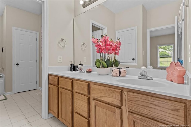 926 Foxhunt Ln, Fayetteville, NC 28314 - full bathroom featuring double vanity and tile patterned floors