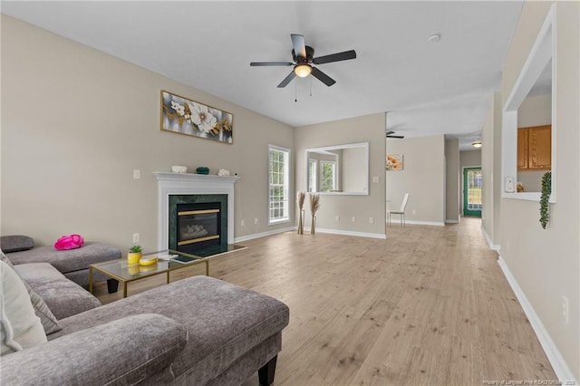 926 Foxhunt Ln, Fayetteville, NC 28314 - living area with ceiling fan, plenty of natural light, and light wood-style flooring