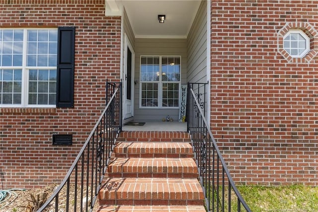 926 Foxhunt Ln, Fayetteville, NC 28314 - doorway to property with brick siding